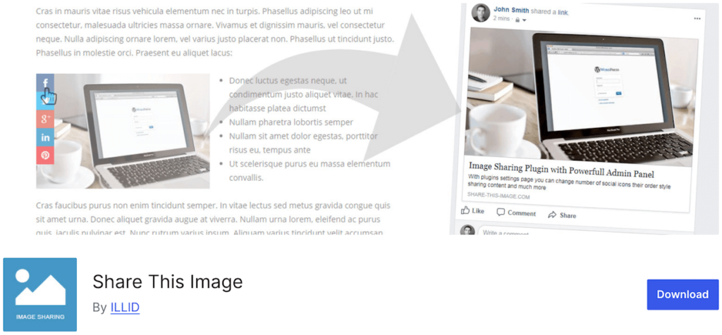 Share This Image plugin for photographers