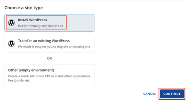 Install WordPress on Bluehost