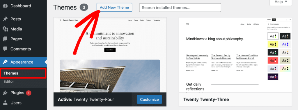 WordPress - Add new theme