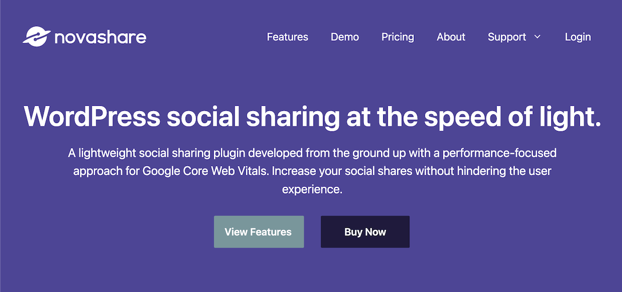 Novashare - best social media plugins for WordPress